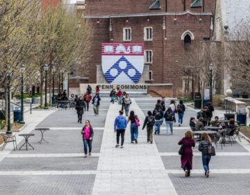 Students walking on Penn's campus