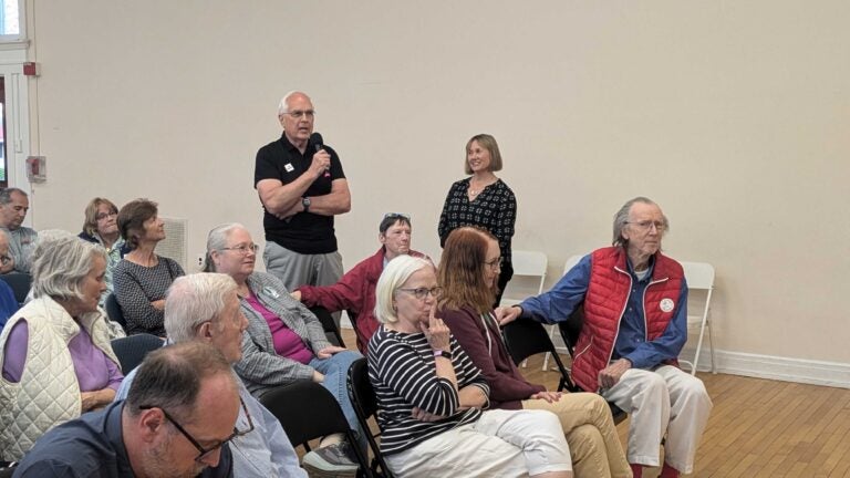 This time, Avi and Cherri hosted Studio 2 live from the Middletown Free Library in Media, Pa. Here, listeners asked a panel some tough questions about NIMBYism and YIMBYism. (Photo: Kevin McCorry, WHYY)