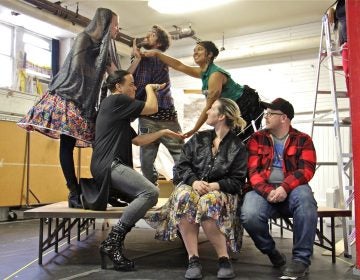Members of the Bearded Ladies Cabaret rehearse for a performance that examines Walt Whitman's legacy, 