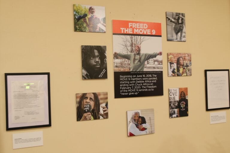 photos and artifacts on the wall