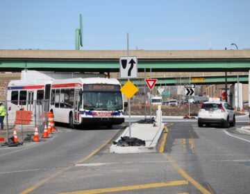 a bus on the roundabout