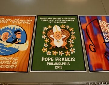 three artistic pope signs