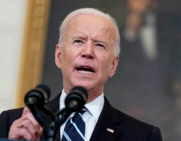 President Joe Biden speaks about his plan to stop the spread of the Delta variant and boost COVID-19 vaccinations in the State Dining Room at the White House in Washington, Thursday, Sept. 9, 2021.
