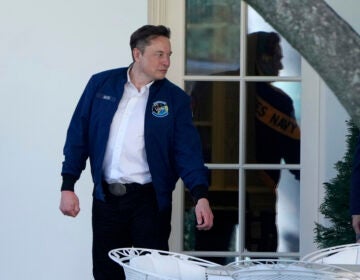 Elon Musk departs the White House