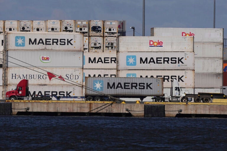 Shipping containers at the Port of Philadelphia