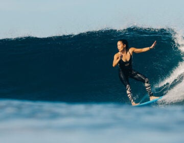 Bonnie Tsui is a journalist, best-selling author, swimmer and a surfer. Her new book is “On Muscle: The Stuff That Moves Us and Why it Matters.” (Image courtesy of Bonnie Tsui)