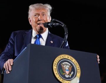 President Donald Trump gives a commencement address
