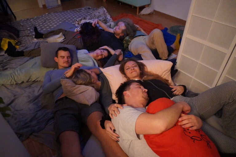 The MUSH, an organization in Berlin, Germany, organizes cuddle parties to combat a lack of touch in people's lives. (Charlie Garcia/ For WHYY)
