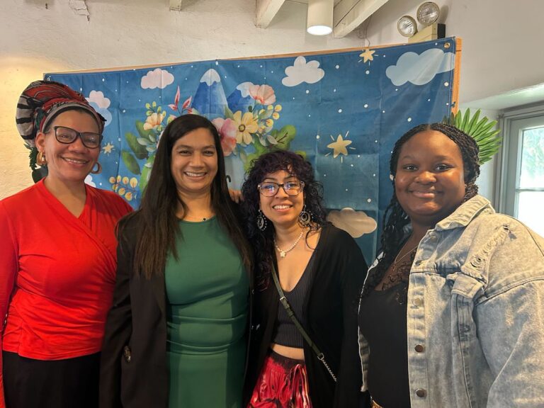 Tina Brown, Franchesca Joseph, Jasmine Sierra and Amirah Gibbs (left to right) pose for photo.