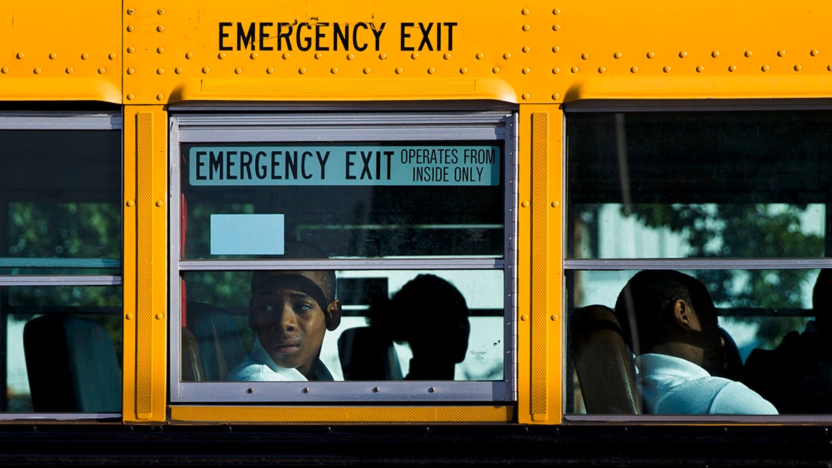 Students arrive on the first day of school in Philadelphia. The city opened three new public high schools in an effort to show the troubled district is still trying to innovate despite the specter of massive layoffs. (AP Photo/Matt Rourke) 