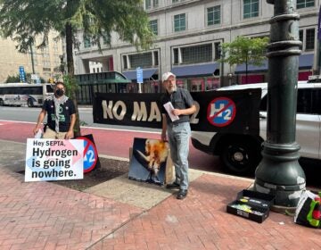 Climate activists with Extinction Rebellion Philadelphia picket