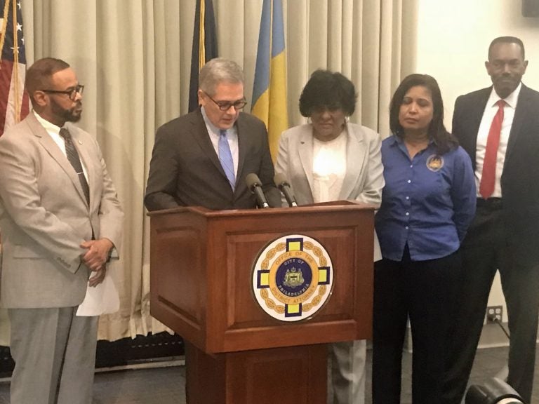 Philadelphia District Attorney Larry Krasner announces that the city’s prosecutors will no longer seek cash bail for nonviolent defendants while they await trial.(Bobby Allyn/WHYY)