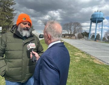 James Andrew Malone speaks to a reporter