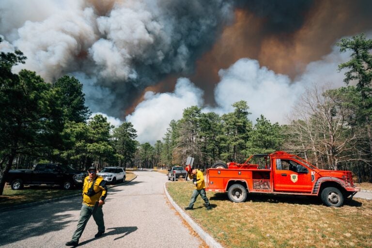 The Jones Road wildfire burns in Ocean County, New Jersey