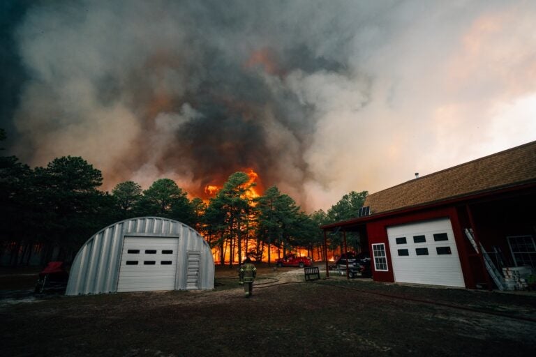 The Jones Road wildfire burns in Ocean County, New Jersey