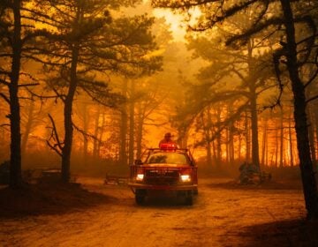 The Jones Road wildfire burns in Ocean County, New Jersey