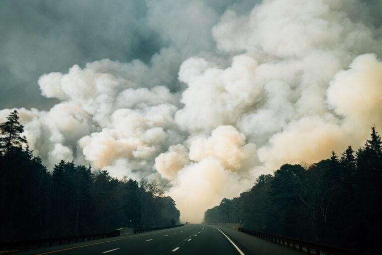 The Jones Road wildfire burns in Ocean County, New Jersey