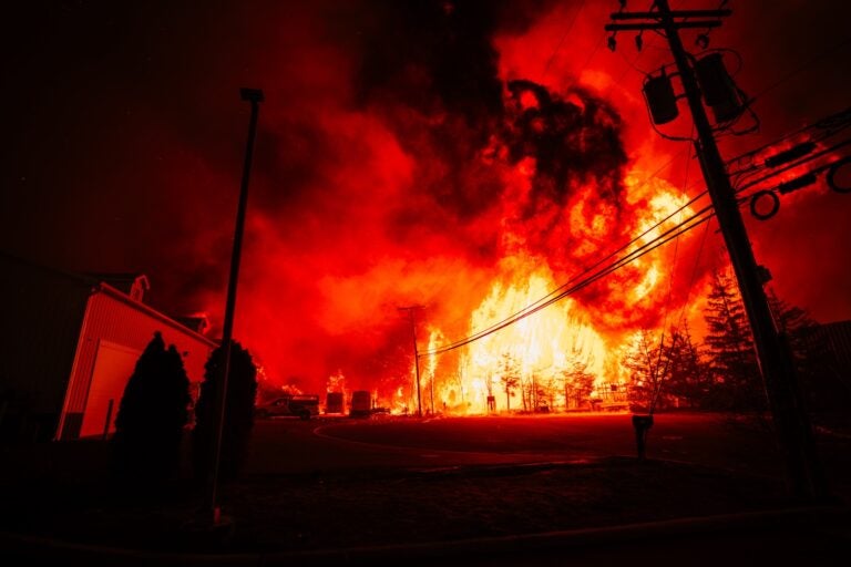 The Jones Road wildfire burns in Ocean County, New Jersey