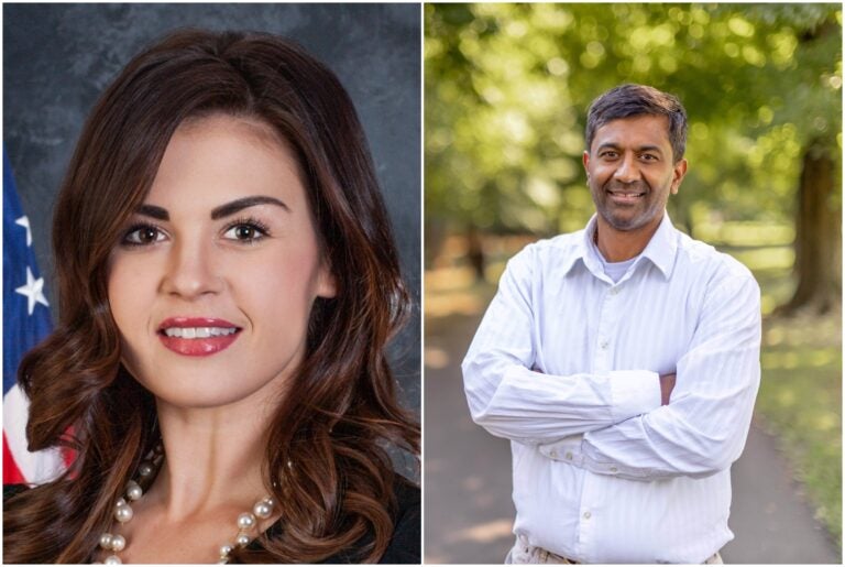 side-by-side photos of Rep. Tomlinson and Anand Patel