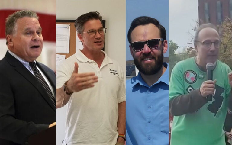 side-by-side photos of Republican Chris Smith, Democrat Matt Jenkins, Libertarian John Morrison and the Green Party's Barry Bendar