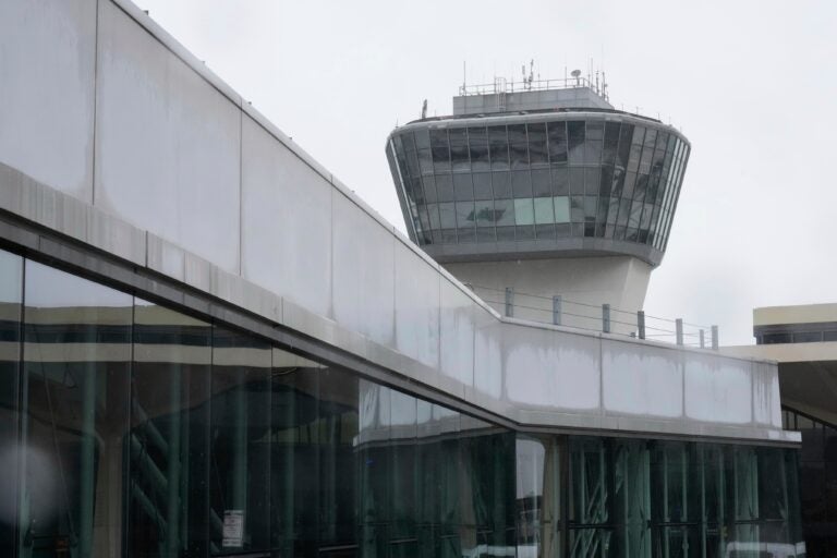 A control tower is seen at Newark Liberty International Airport
