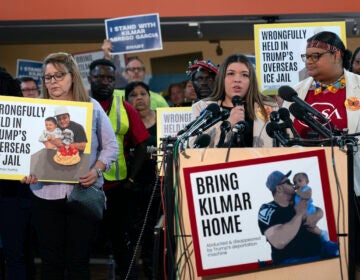 Jennifer Vasquez Sura, the wife of Kilmar Abrego Garcia of Maryland, speaking at news conference