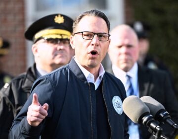 Josh Shapiro speaking at a podium