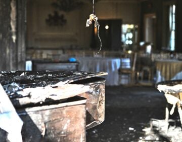 Burned remains of the home