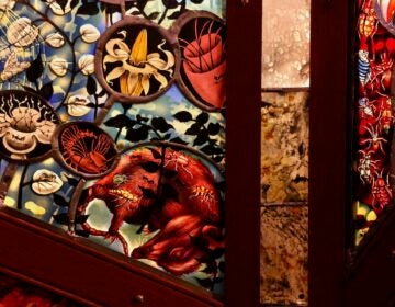 the top of the stained-glass dome in the exhibit