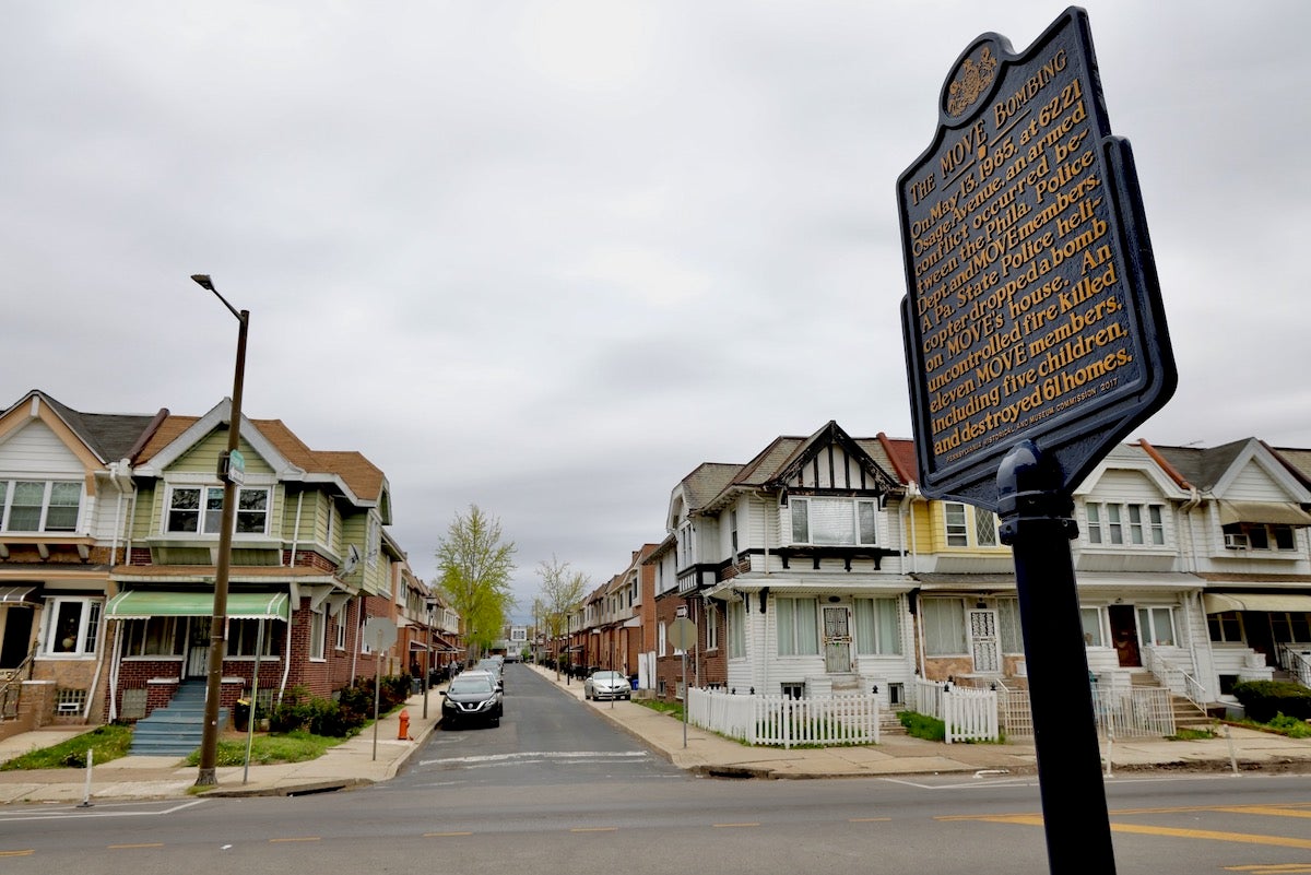 Move Bombing historic marker on Osage Avenue in Philadelphia