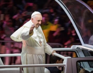 Pope Francis waves