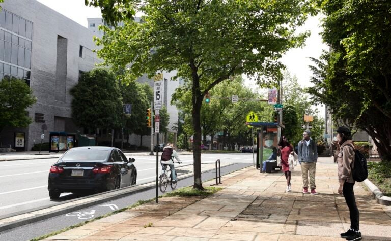 a rendering of the Spring Garden Street bike lane project