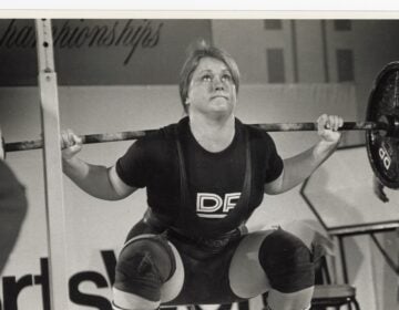 Jan Todd squatting at the U.S. Powerlifitng Federation Women’s Nationals in Los Angeles, in 1980 (Photo by Kathy Tuite Leistner)
