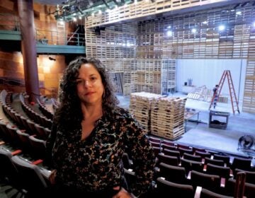 Leigh Goldenberg standing in the Wilma Theater