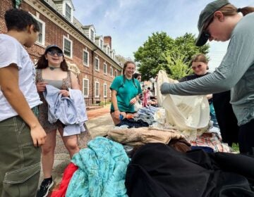 Students at the University of Delaware Earth Day tabling fair