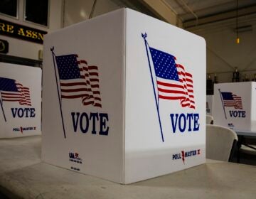 Voting booths set up on election day