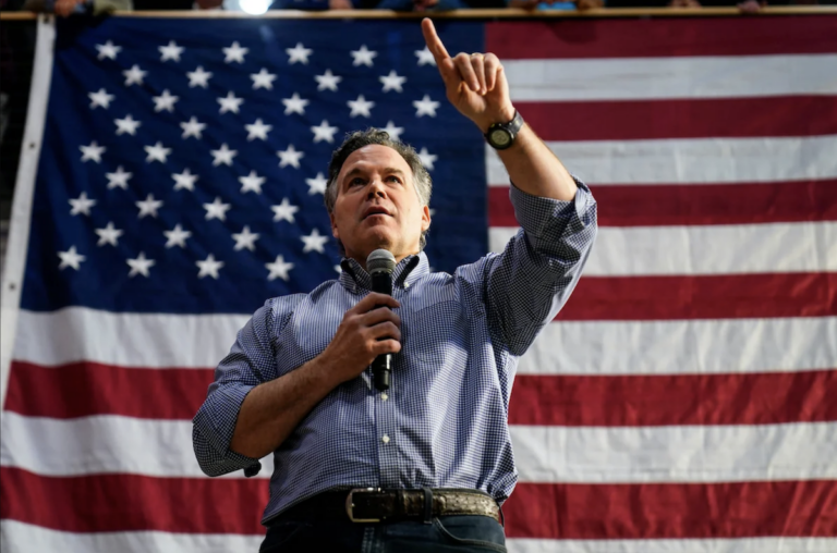 David McCormick speaks during a campaign stop in Pennsylvania.